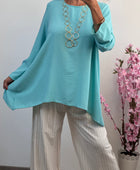Blouse Mila asymétrique turquoise