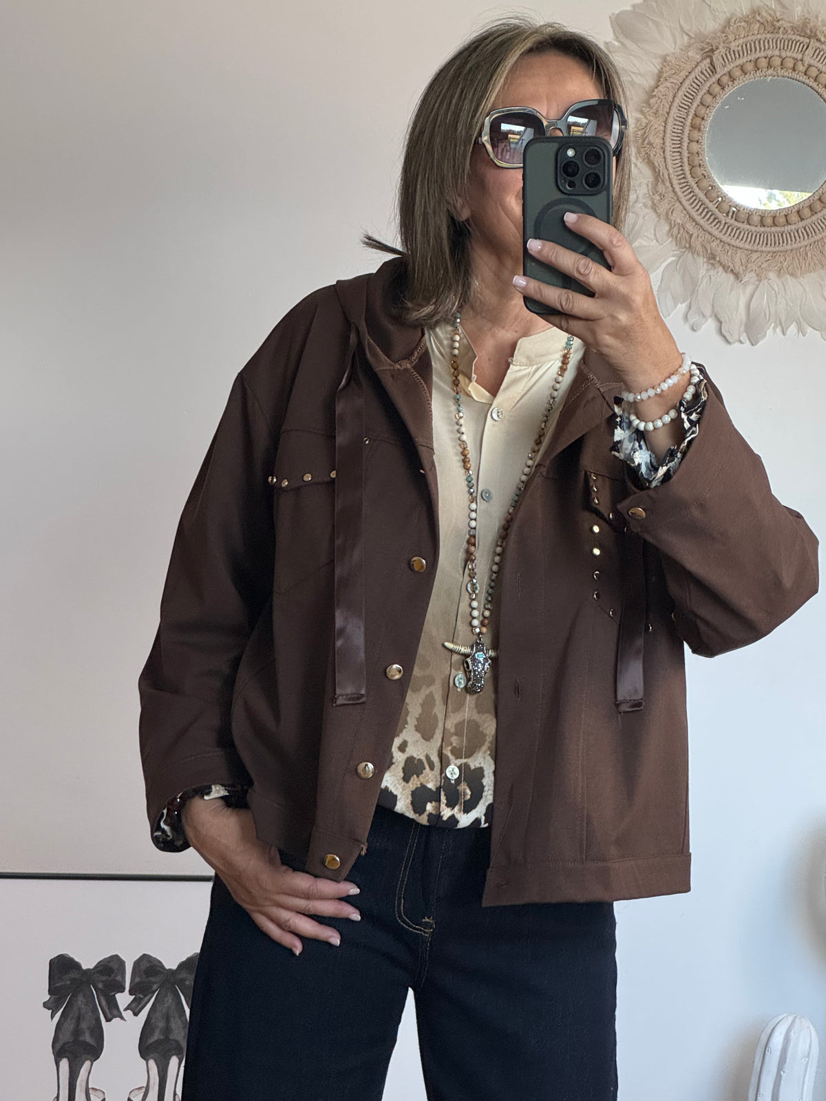Veste casuel gold marron
