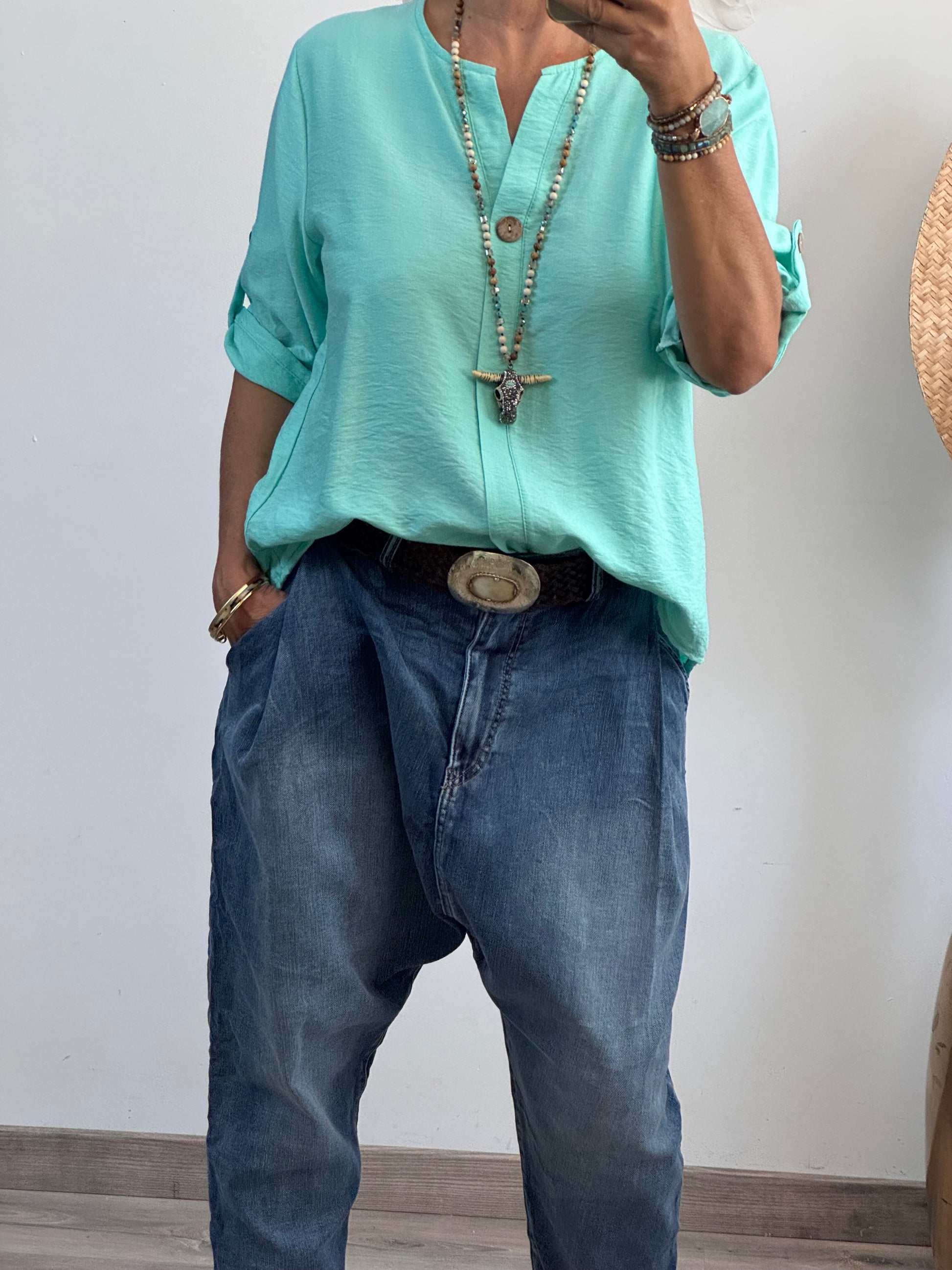 Blouse Lisa turquoise TU 36/44