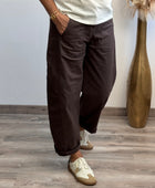 Pantalon barrel marron