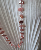 Collier perles roses et pêches