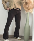 Pantalon flare velours chocolat