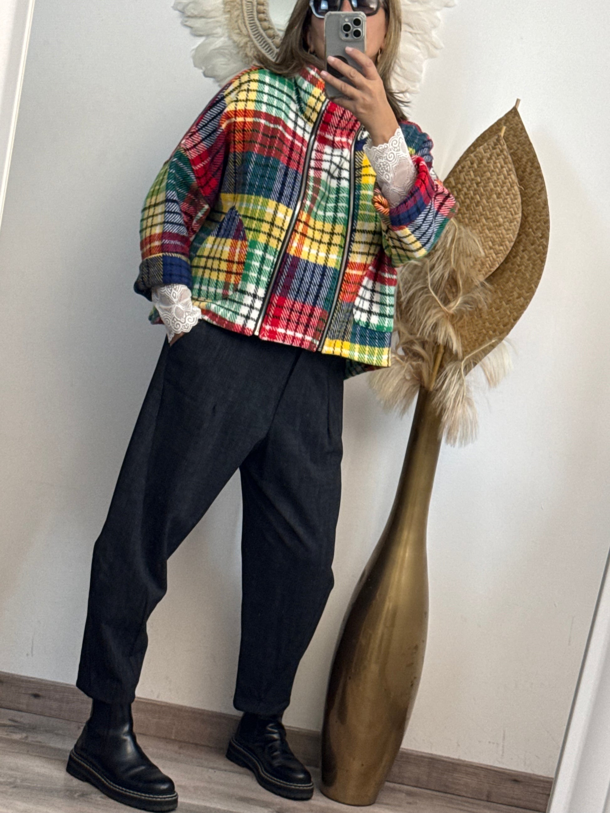 Pantalon noir chiné