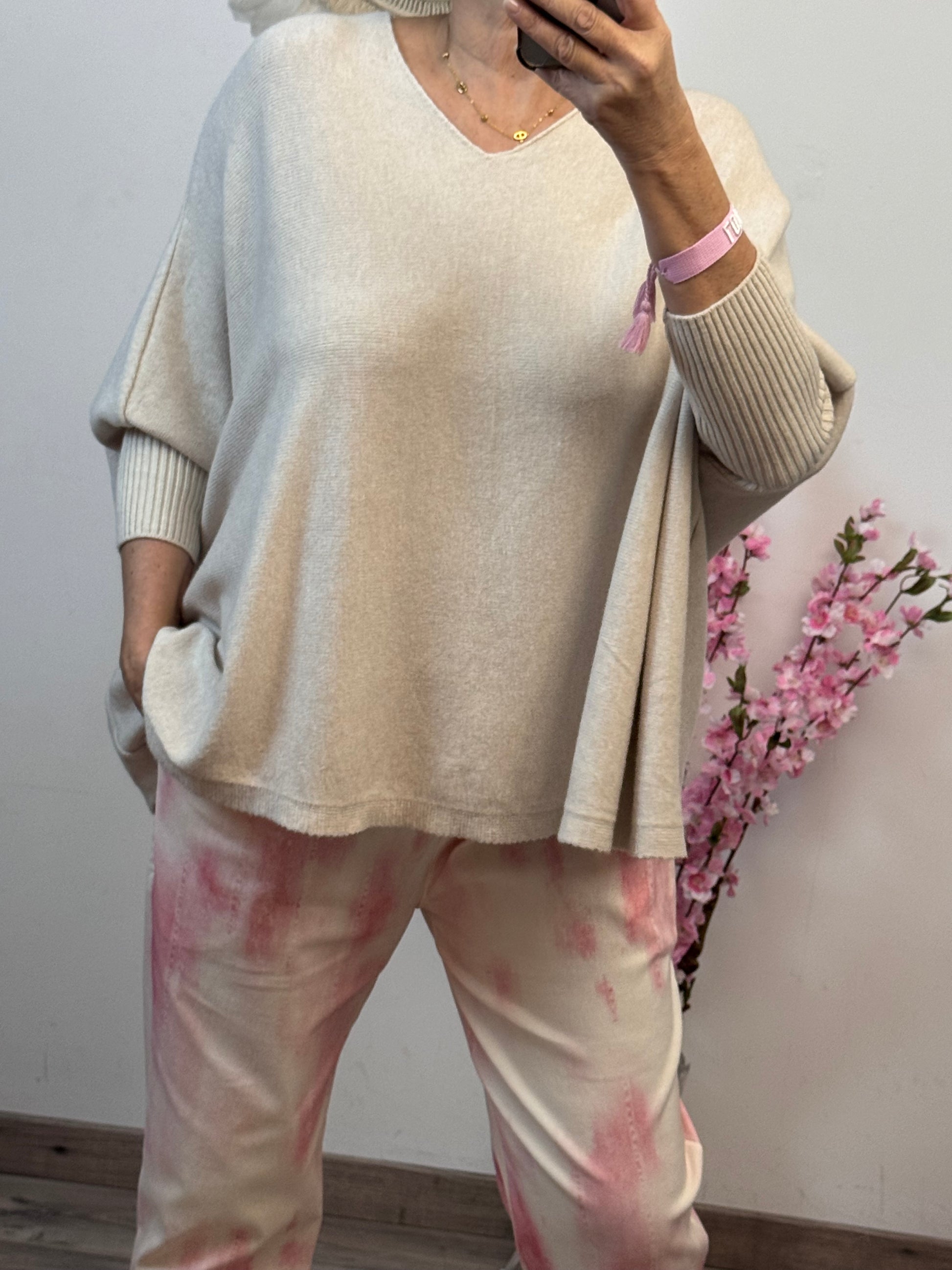 Pull oversize copine beige TU 40/54