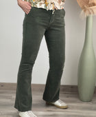 Pantalon Flare velours kaki