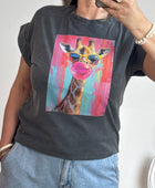 Teeshirt girafe noir