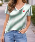 Teeshirt rayures vertes femme ❤️