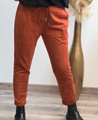 Pantalon suédine brique