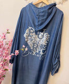 Veste longue casuel tencel bleue TU 44/50