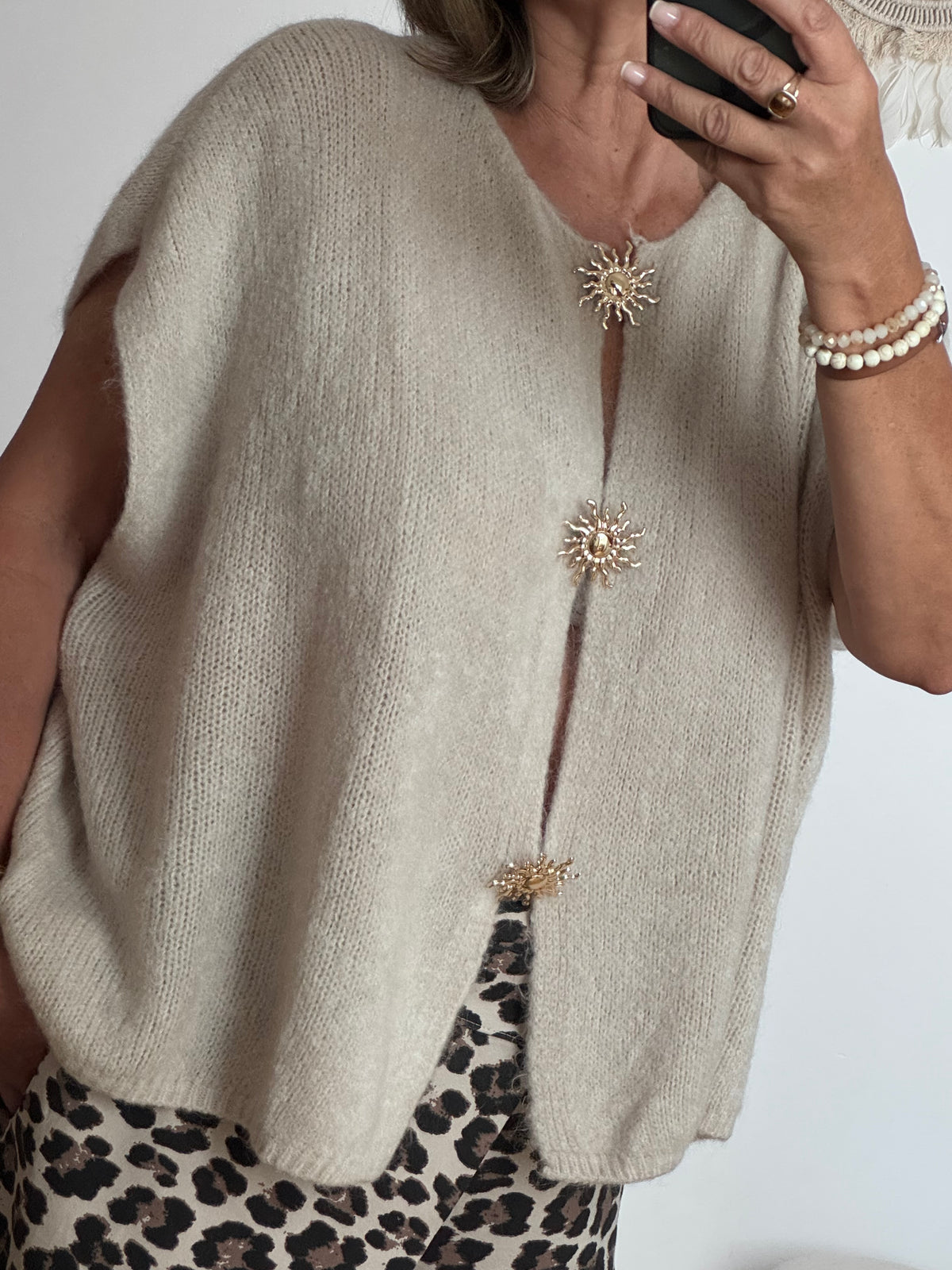Gilet mohair beige