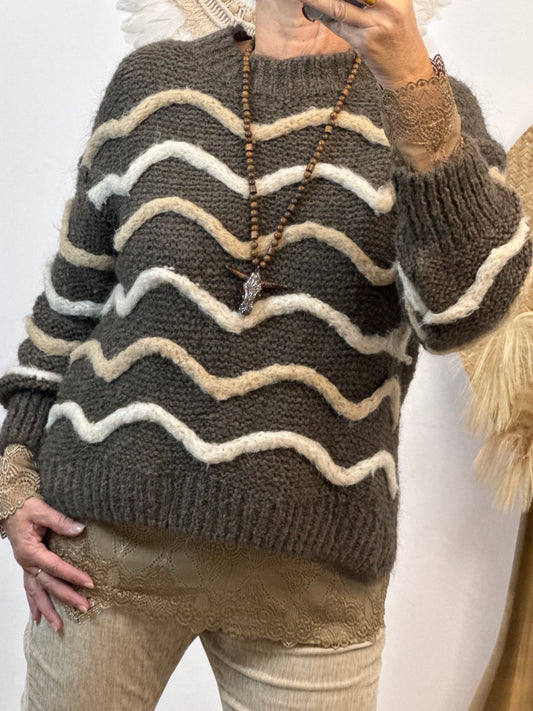 Pull d’hiver marron taupe