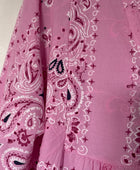 Robe longue bandana et broderie rose
