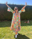 Robe kaki Floral multicolore