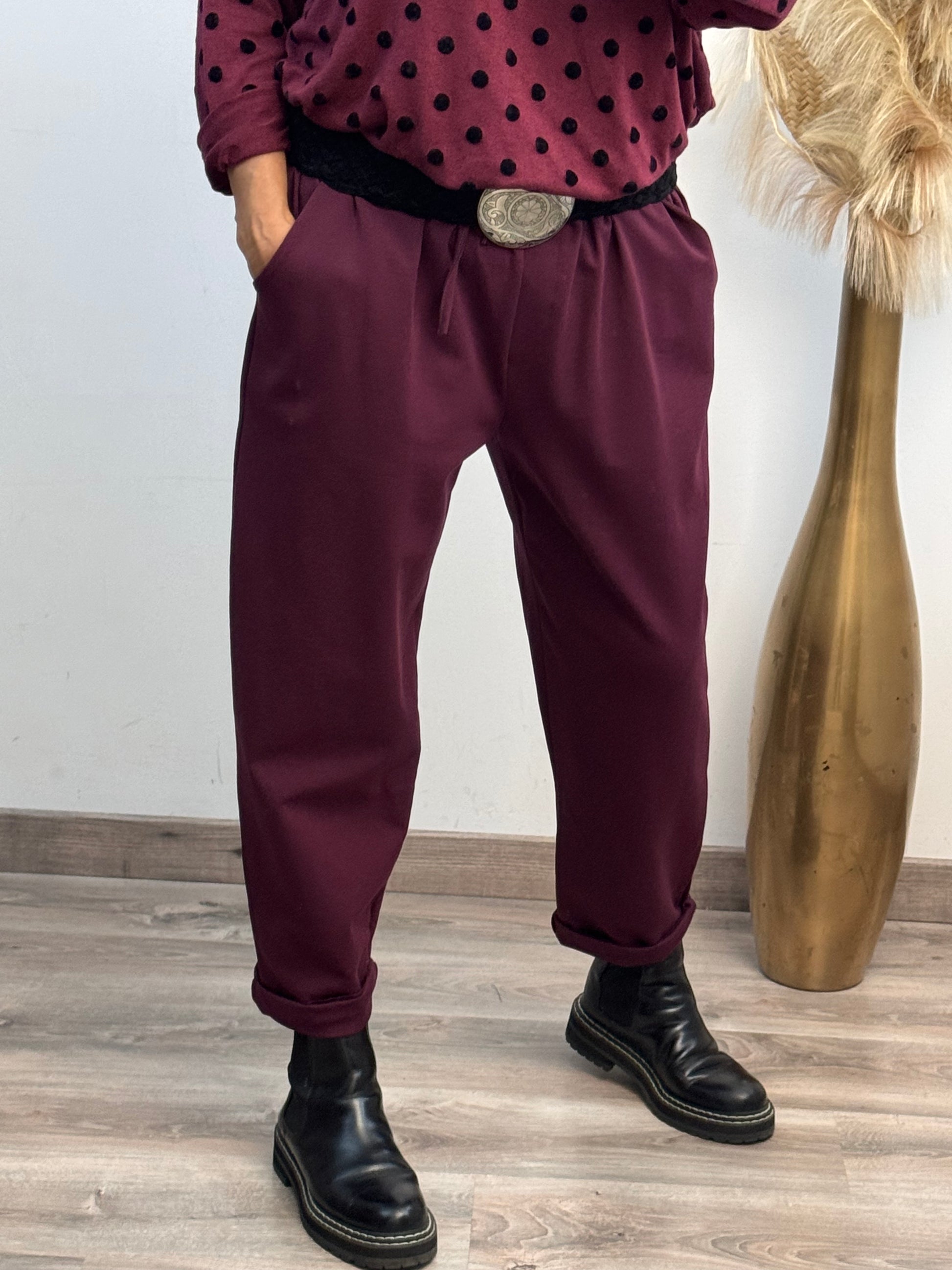 Pantalon Sacha lie de vin 42/50