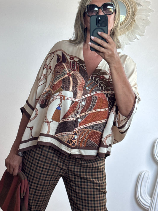 Blouse horse beige