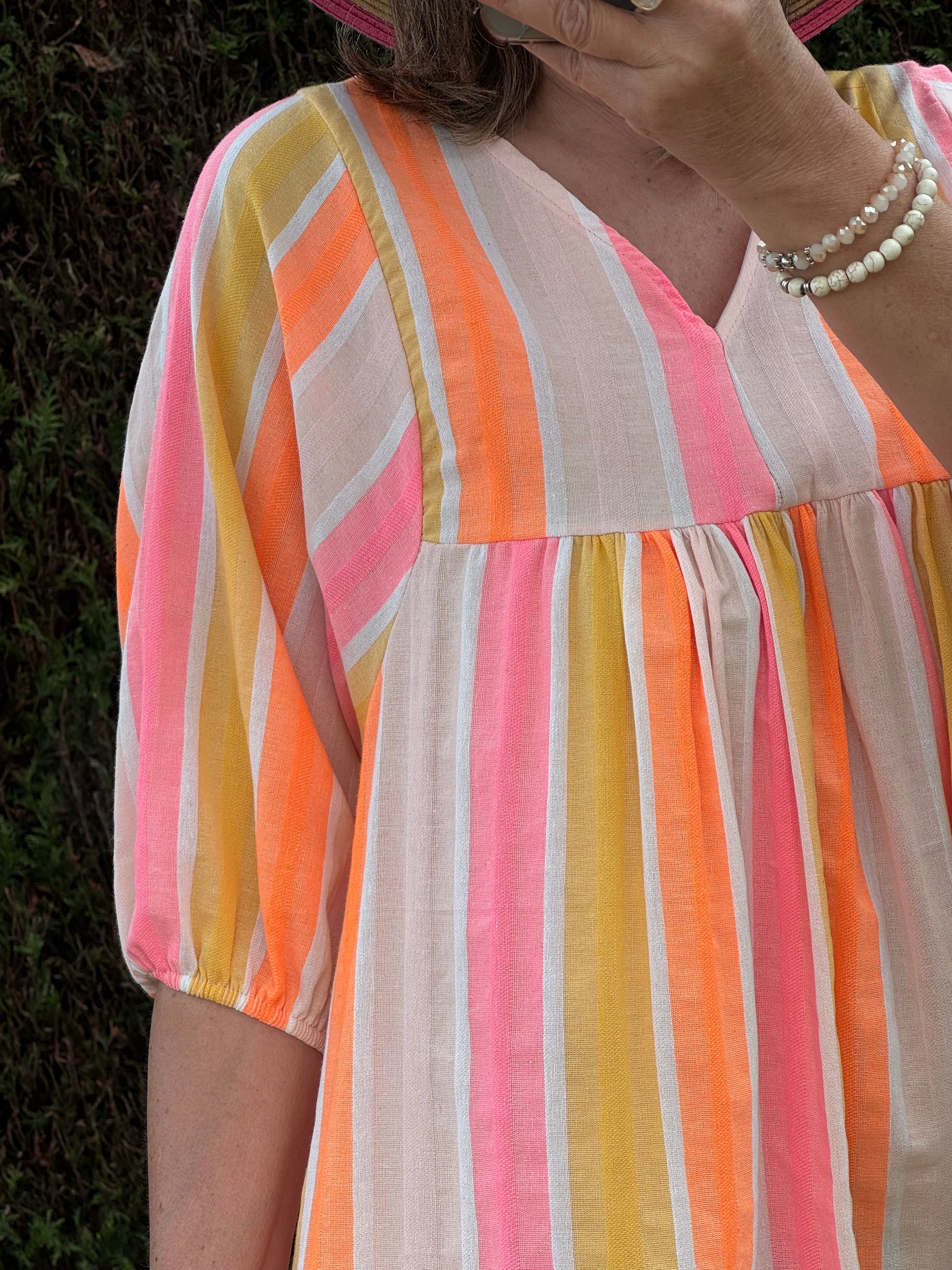 Robe coton tisse multicolore
