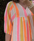 Robe coton tisse multicolore