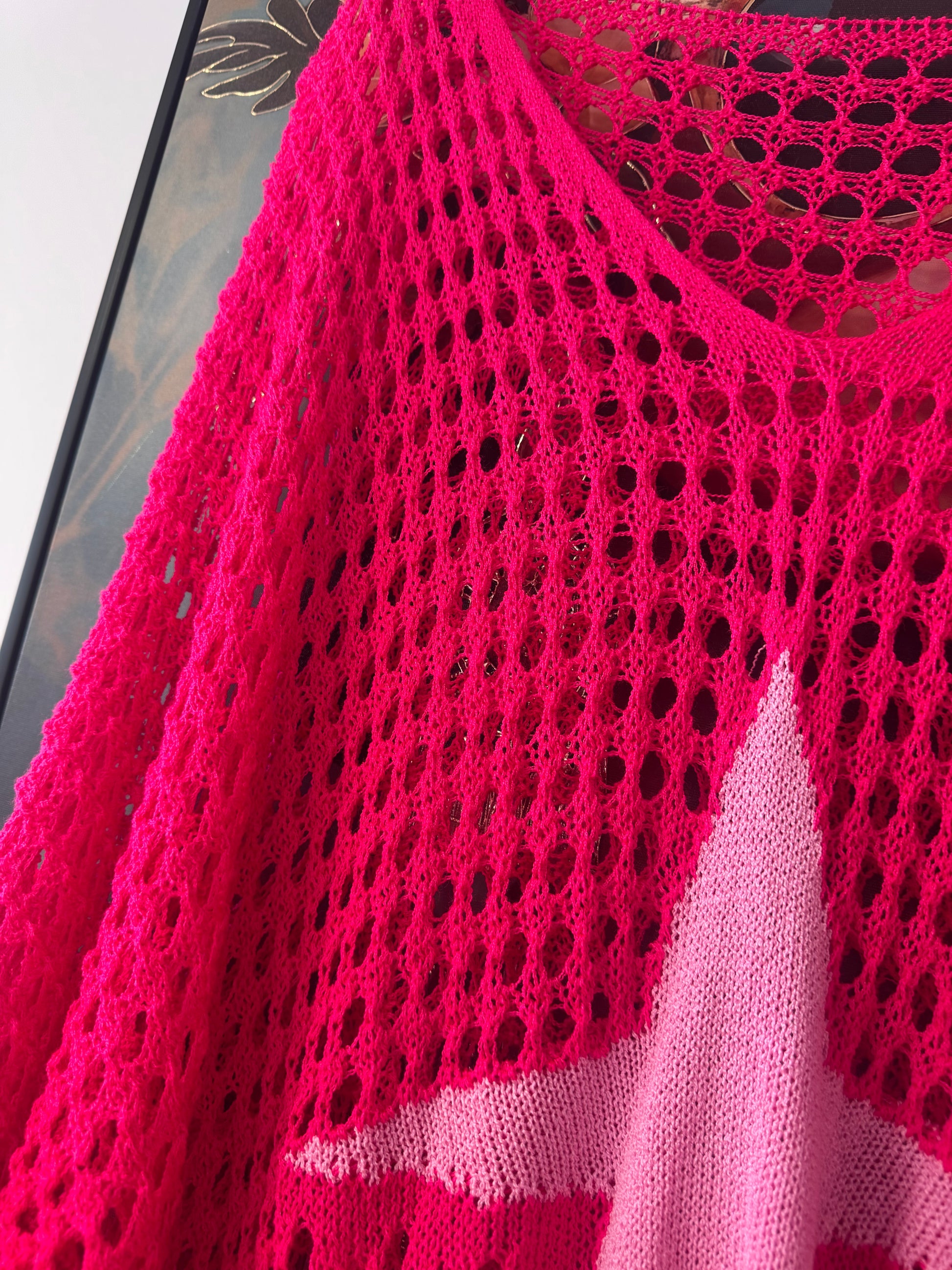 Pull crochet fuchsia