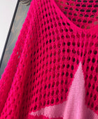 Pull crochet fuchsia