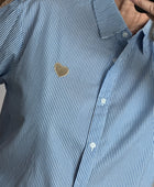 Chemise rayée bleue cœur doré du S/M au 4XL