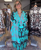 Robe arabesque noir turquoise TU 40/48
