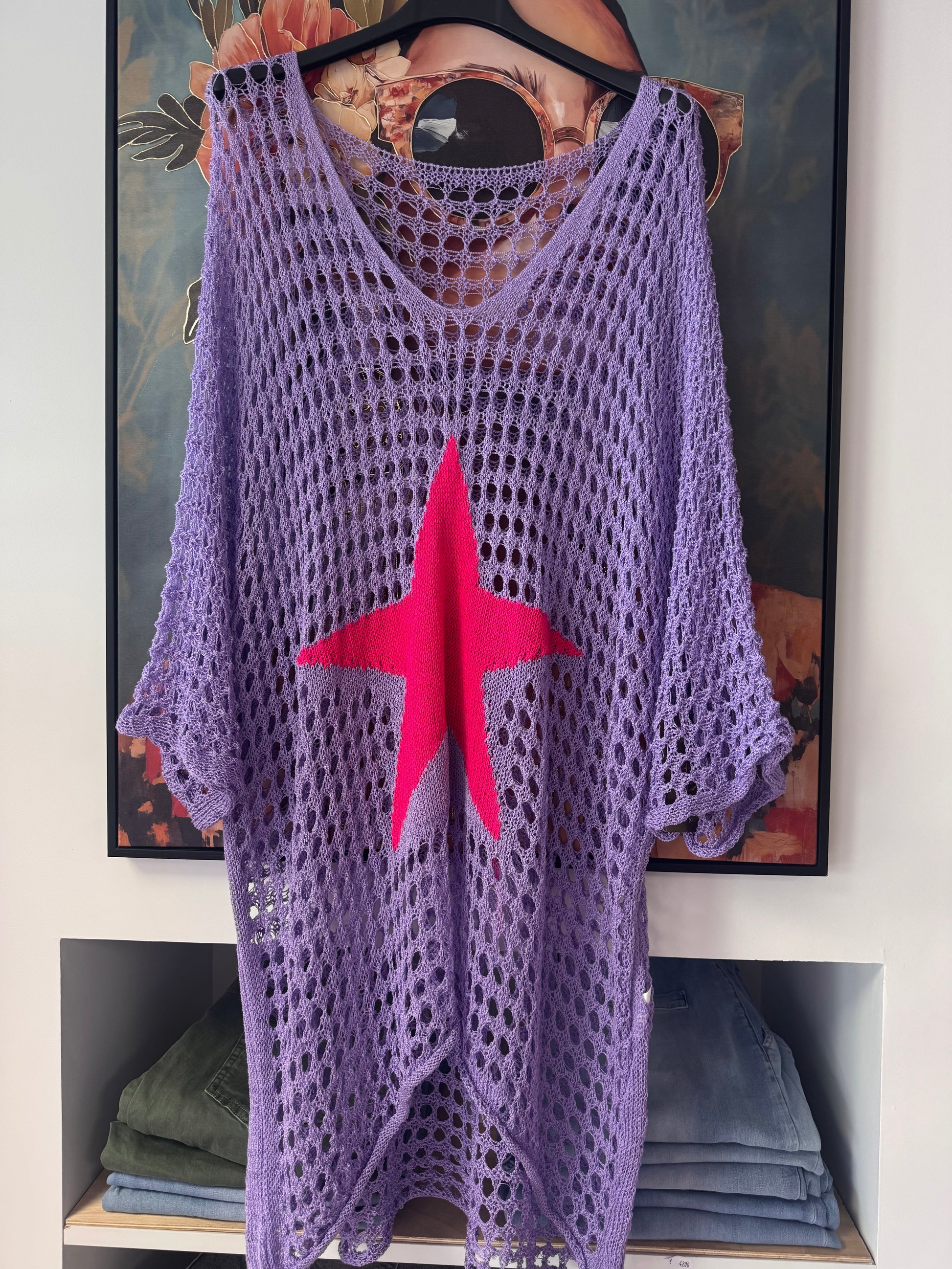 Pull crochet lilas
