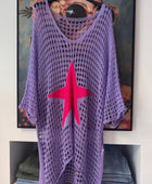 Pull crochet lilas