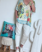 Pantalon confort rayures kaki