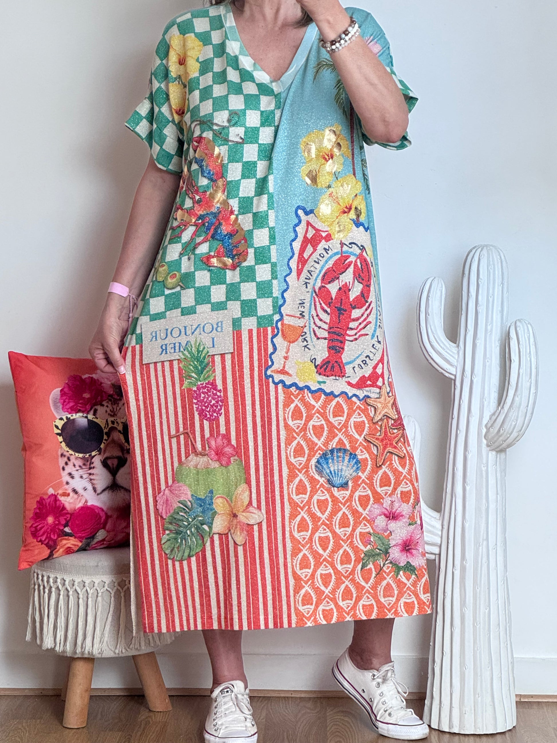Robe lurex multicolore