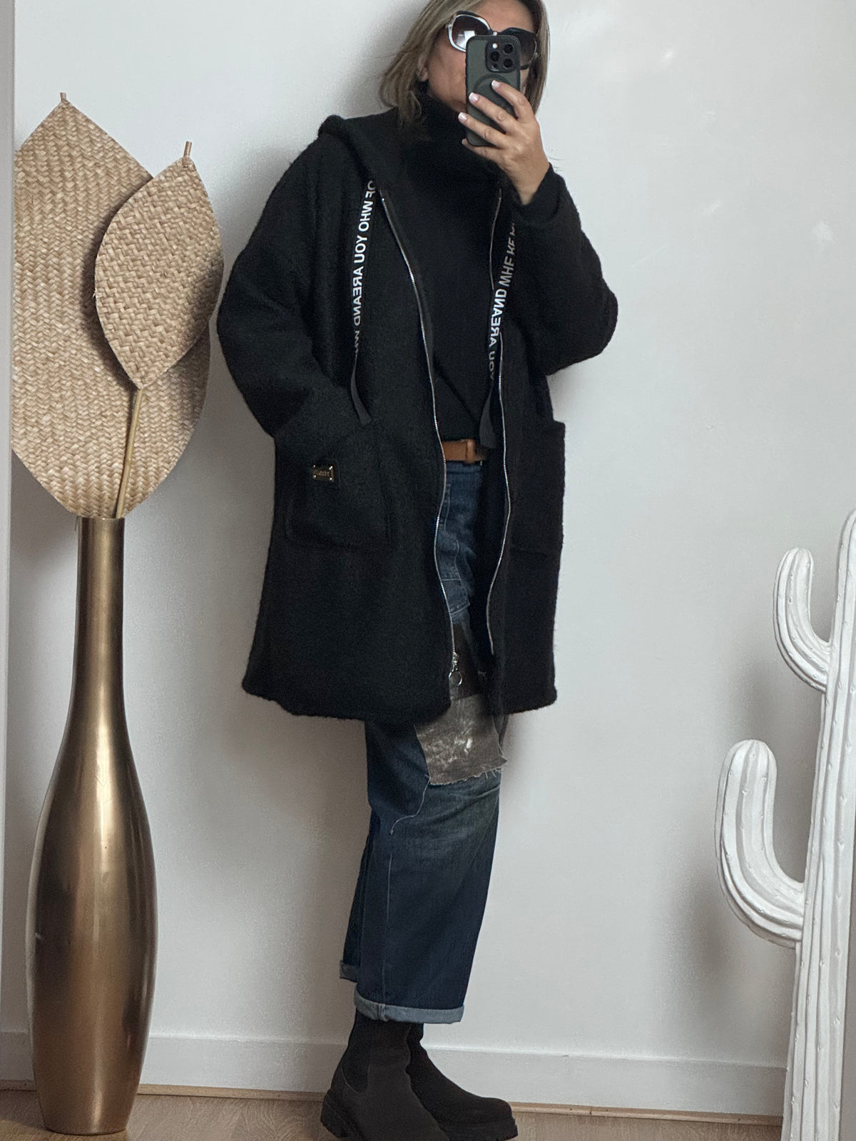 Manteau moumoute noir