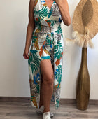 Robe short imprimée vert