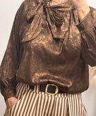 Blouse noeud marron TU 38/46