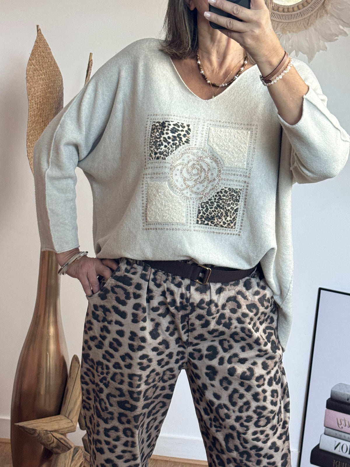Pull Rosalia beige