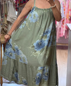 Robe fleurie kaki