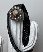 Ceinture cuir tressé noir