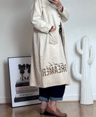 Veste longue suédine beige
