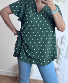 Blouse pois kaki TU 44/50