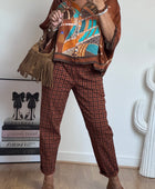 Pantalon vichy terracotta