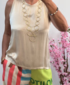 Débardeur Théo beige bi matière