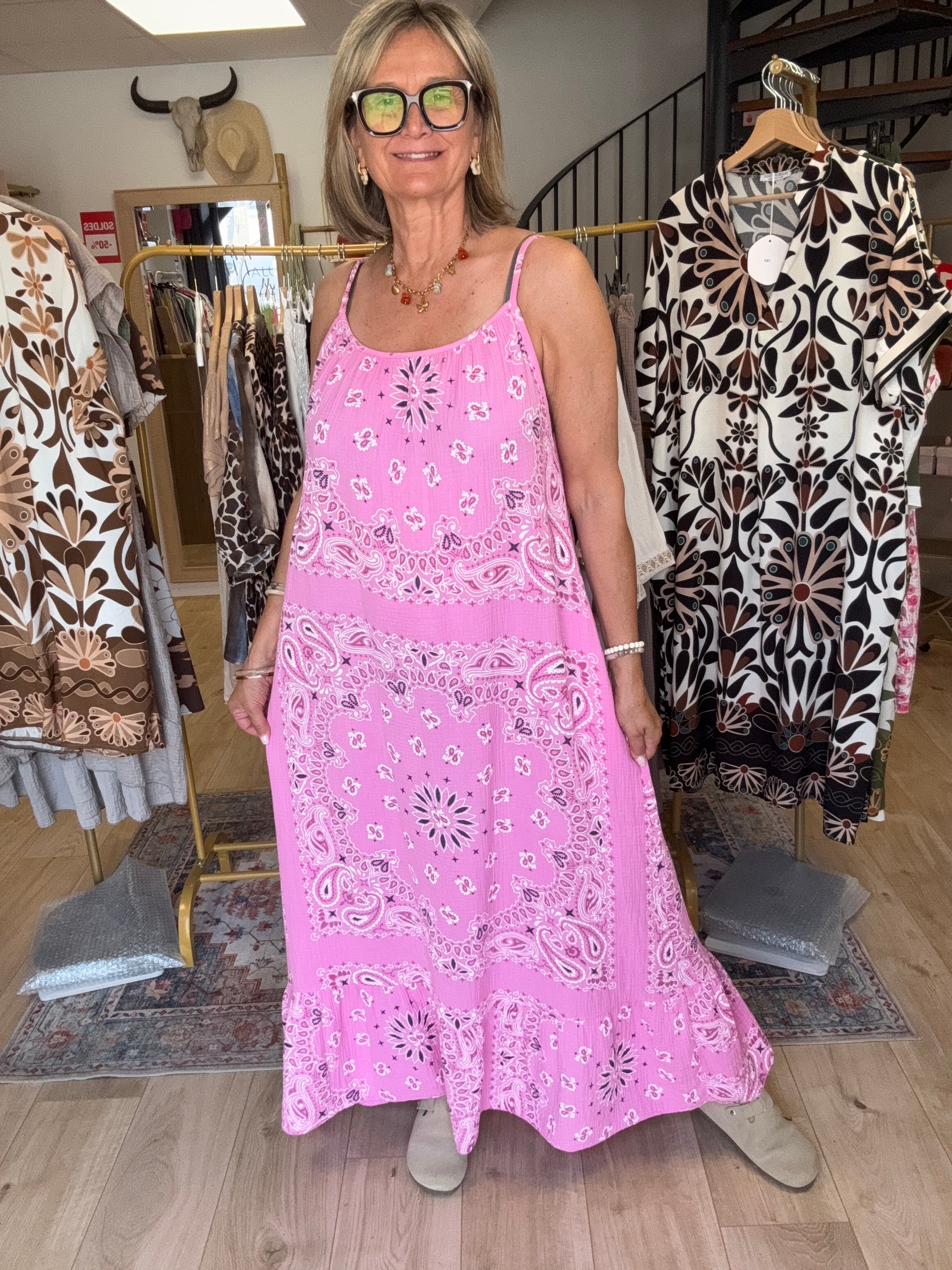 Robe bandana rose