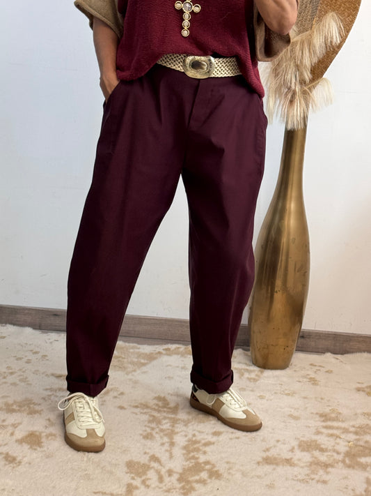 Pantalon César bordeaux