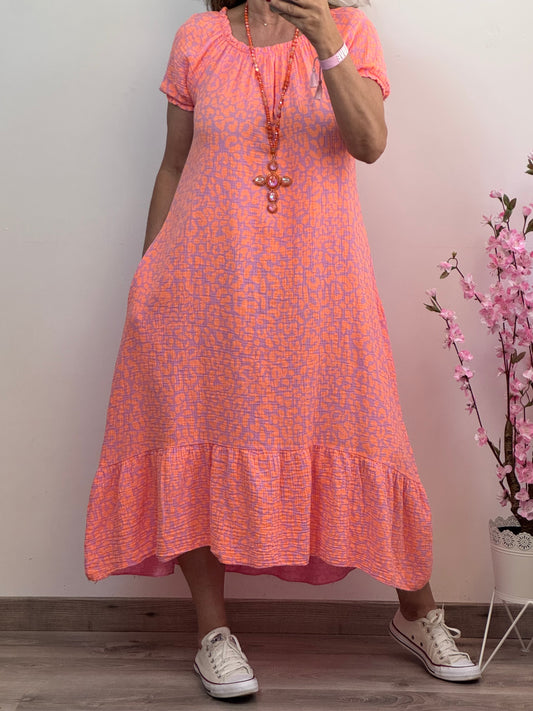 Robe gaz de coton Elsa orange