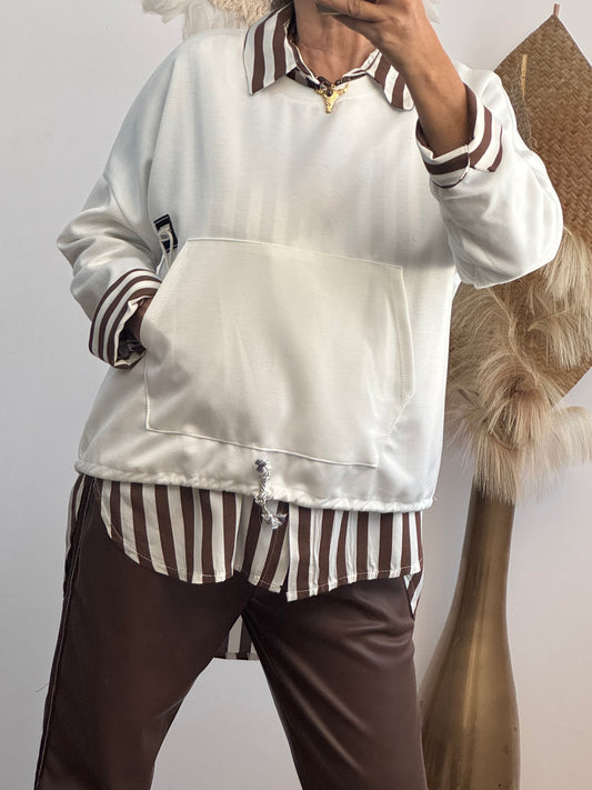 Sweat-shirt blanc Mael