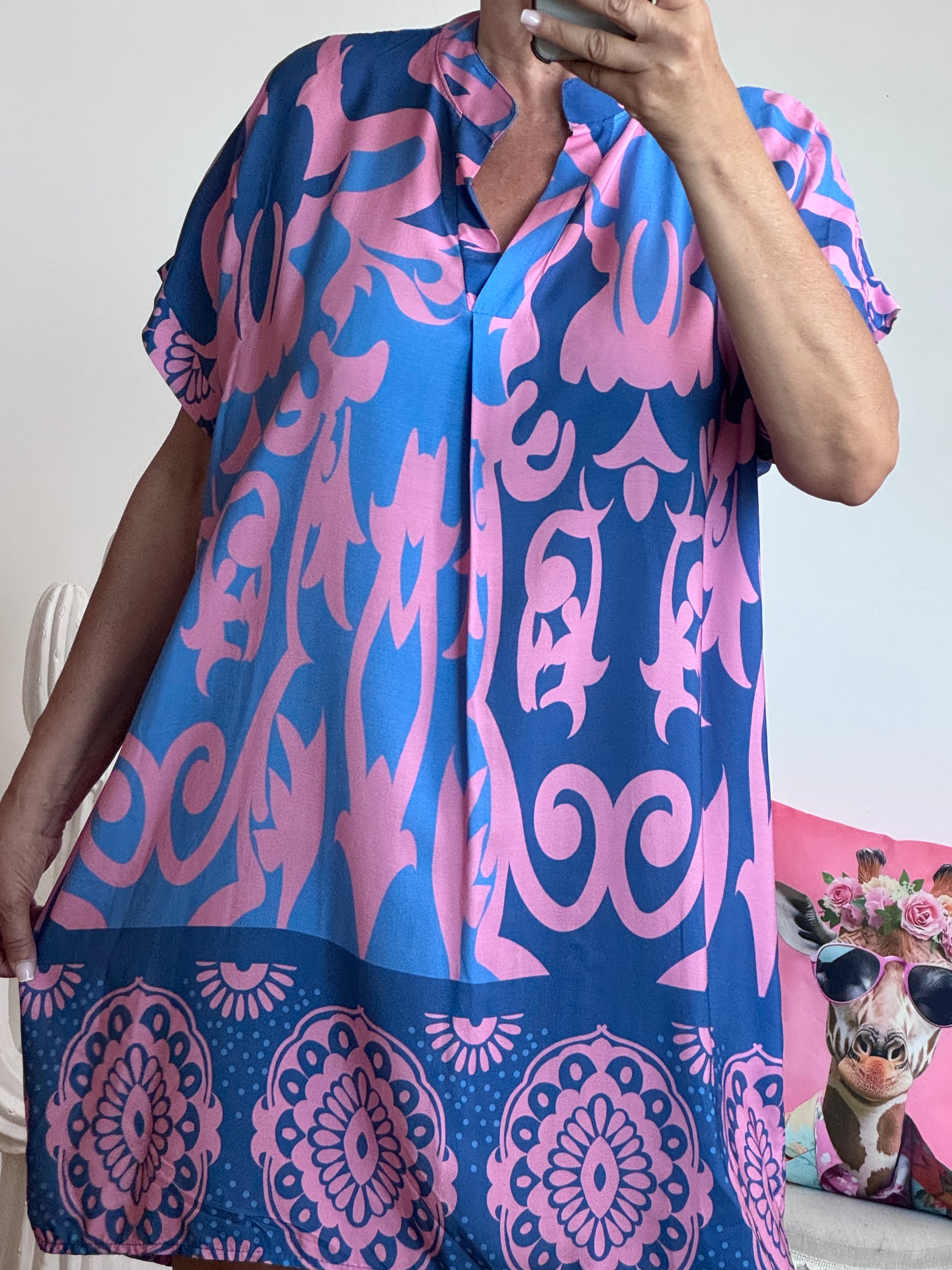 Robe Elisa bleue et rose