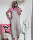 Salopette lin taupe