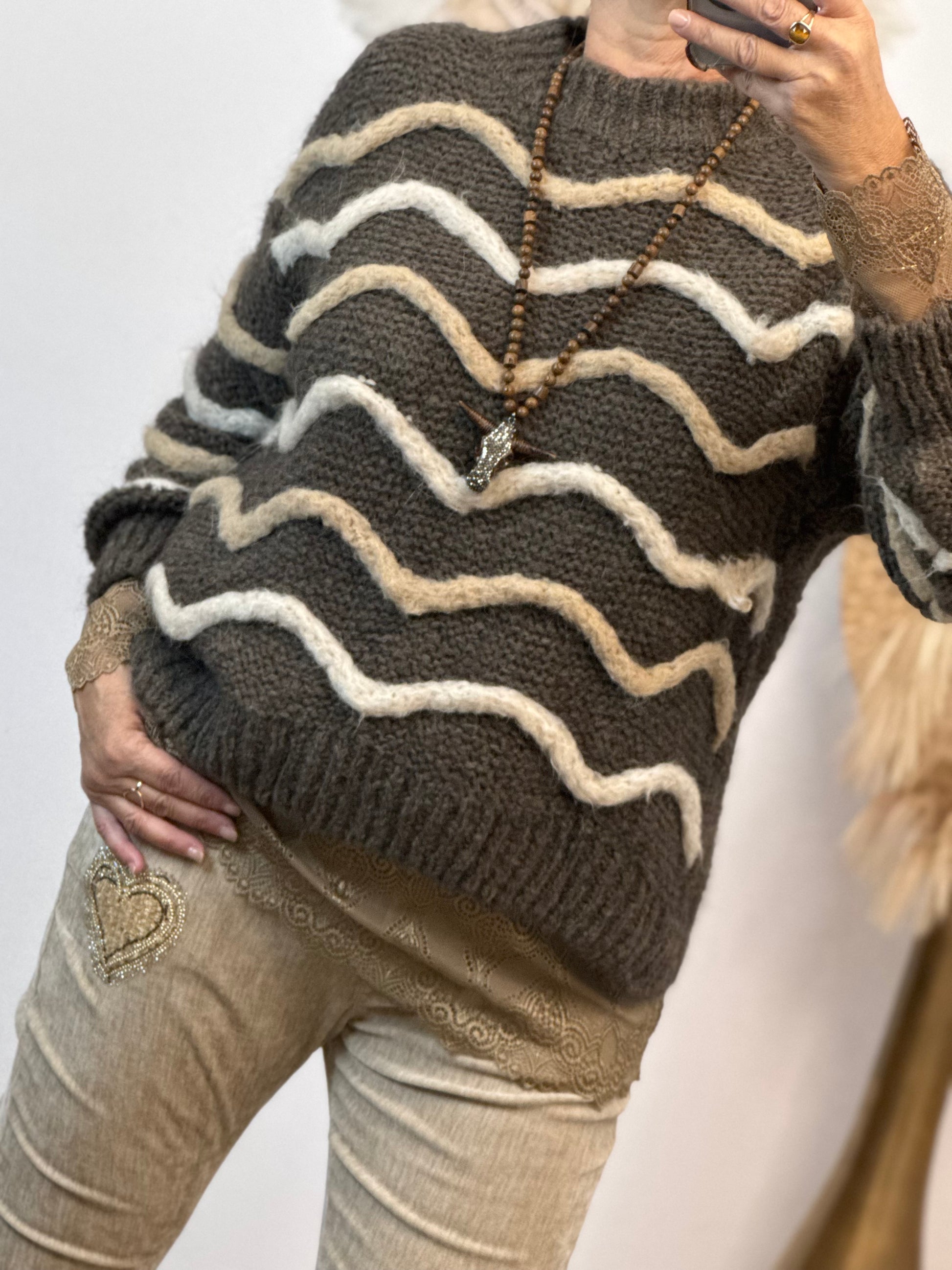 Pull d’hiver marron taupe