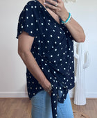 Blouse pois marine TU 44/59