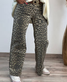 Jeans wide leg leopard