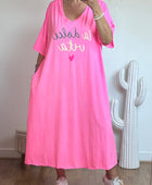 Robe teeshirt rose fluo jolie forme