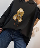 Pull oversize  nounours noir